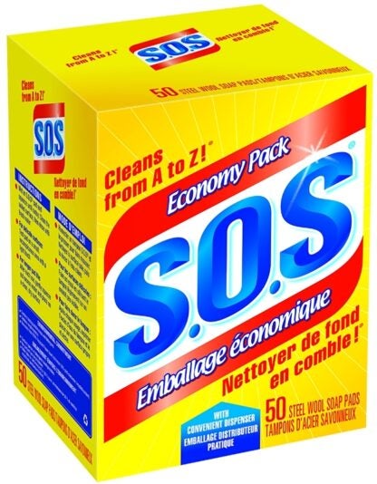 S.O.S 92162 Soap Pad, Steel Wool Abrasive, Gray