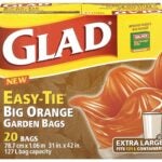 Glad Easy-Tie 30201 31INX42INOR Garbage Bag, XL, Polyethylene, Orange