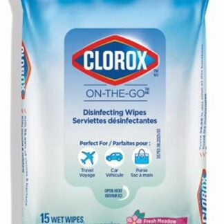 Clorox 55796 Disinfecting Wipes, 4 in L, 12 in W, Fresh, 15/CT