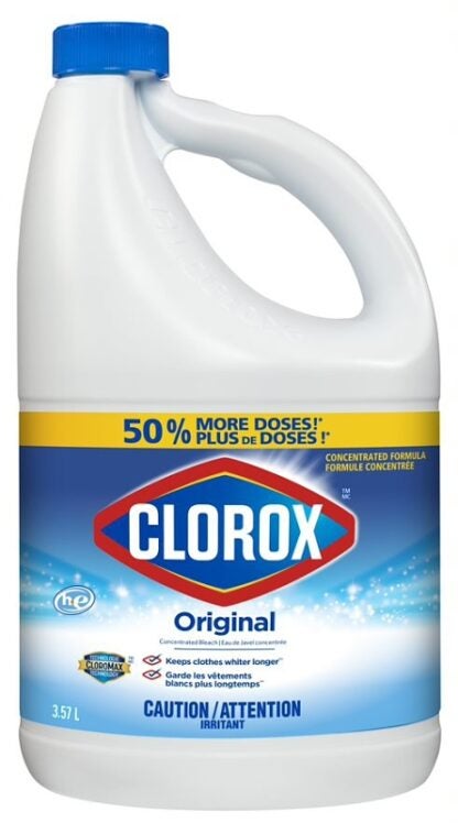 Clorox 01378 Original Concentrated Bleach, 3.57 L Bottle Sells in Quantity of 3