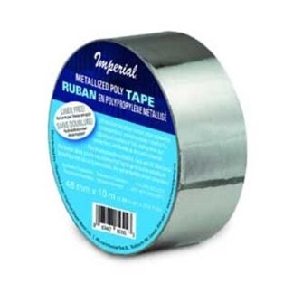 Imperial VT0514 Poly Tape, 82 ft L, 1.9 in W, Polypropylene Backing, Silver