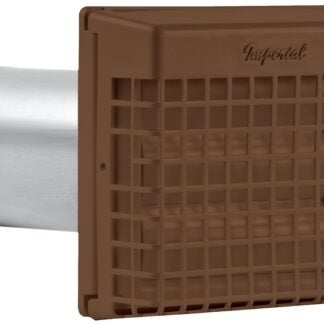 Imperial VT0564 Louvered Vent Hood with Guard, 7.1 in W Hood, 2.6 in D Hood, 7.1 in H Hood, 4 in Dia Duct