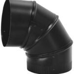 Imperial BM0013 Stove Pipe Elbow, 90 deg Angle, 5 in, 24 ga Gauge, Steel, Black, Matte