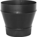 Imperial BM0080 Stove Pipe Reducer, 8 x 7 in, Crimp, 24 ga Thick Wall, Black, Matte