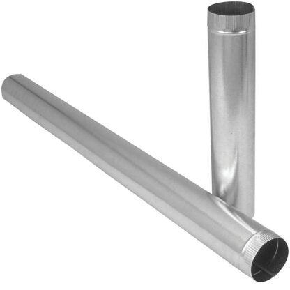 Imperial GV0352 Duct Pipe, 3 in Dia, 60 in L, 30 Gauge, Galvanized Steel, Galvanized Sells in Quantity of 5