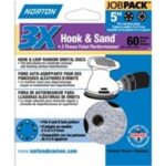 NORTON 74368 Sanding Disc, 5 in Dia, 11/16 in Arbor, Coated, 60 Grit, Coarse, Zirconia Aluminum Abrasive, Spiral