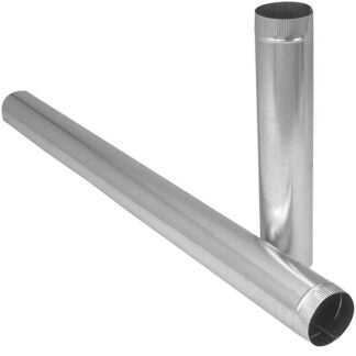 Imperial GV0401 Duct Pipe, 7 in Dia, 60 in L, 28 Gauge, Galvanized Steel, Galvanized Sells in Quantity of 5