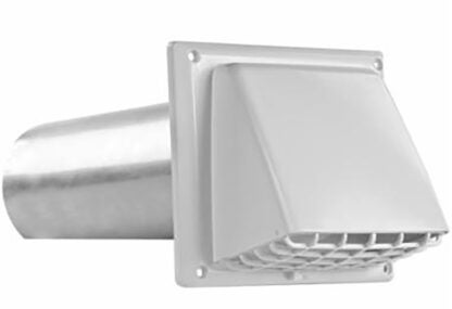 Imperial VT0602 Vent Hood, 4 in Duct, Plastic Hood, White Hood