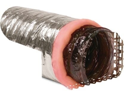 Imperial MEA-0510 Air Duct, 10 ft L, Polyester, Silver