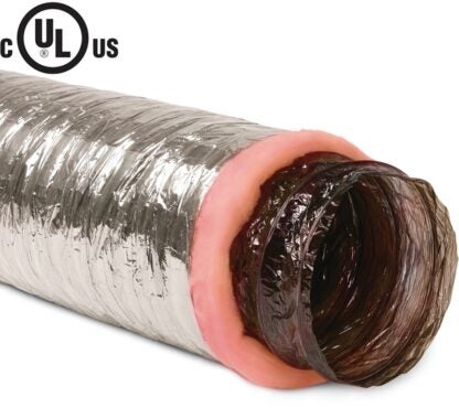 Imperial MEA-0825 Air Duct, 25 ft L, Polyester, Silver