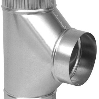 Imperial GV0883-A Stove Pipe Tee, 4 in, 26 ga Thick Wall, Steel, Galvanized