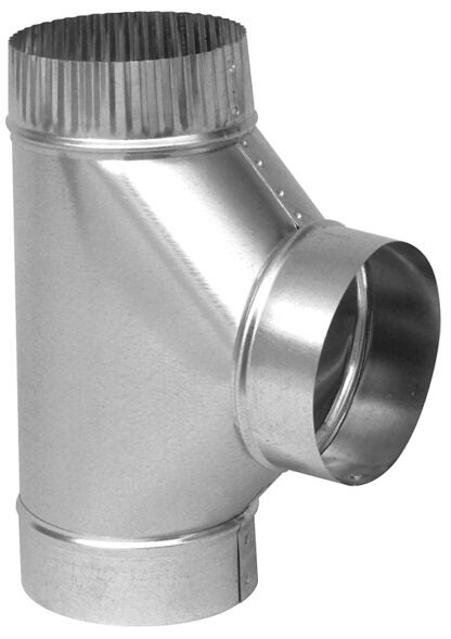 Imperial GV0883-A Stove Pipe Tee, 4 in, 26 ga Thick Wall, Steel, Galvanized