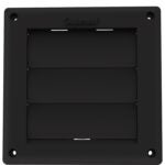 Imperial VT0738 Louvered Vent Hood, 6.3 in W Hood, 0.6 in D Hood, 6.3 in H Hood, 4 in Duct, Plastic Hood, Black Hood