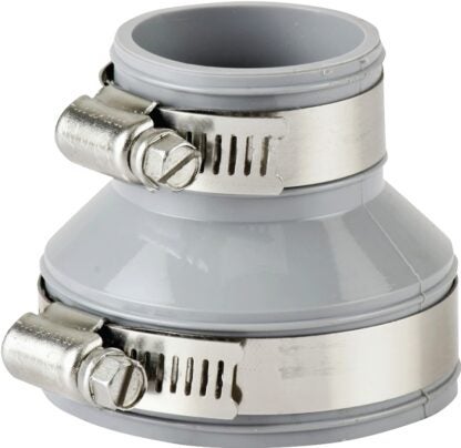 ProSource DTC-150 Drain Trap Connector, 1-1/2 x1-1/4 in, PVC, Gray