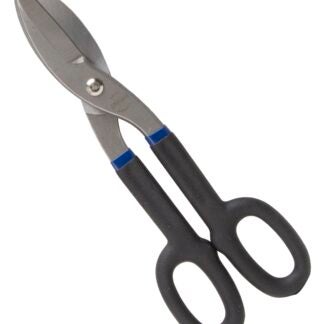 Vulcan TS-01412 Snip, 12 in OAL, 3 in L Cut, Straight Cut, Carbon Steel Blade, Non-Slip Grip Handle, Black/Blue Handle