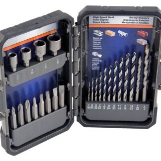 Vulcan 870920OR Drill Bit Set, 24-Piece, S2 Steel, Chrome Molybdenum/Satin