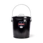 Behrens B907P Ash Pail, 7.5 gal, Steel, Black