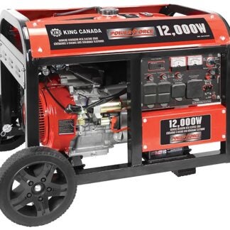 King Canada KCG-12000GE Generator, 75/35.5 A, 120/240 V, 9000 W Output, Gasoline, 30 L Tank, 8 to 9 hr Run Time