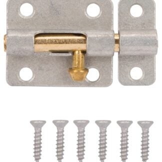 ProSource 20470MGS-PS Barrel Bolt, 0.31 Dia in Bolt Head, 2-1/2 in L Bolt, Brass Pin/Steel, Galvanized