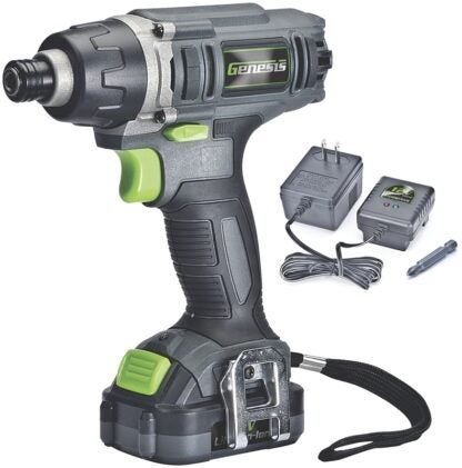 Genesis GLID12B Impact Driver, Battery Included, 12 V, 1/4 in Drive, Hex Drive, 3000 ipm, 2300 rpm Speed