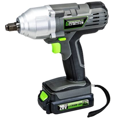 Genesis GLIW20AK Impact Wrench, Battery Included, 20 VDC, 18 months, 1/2 in Drive, Square Drive