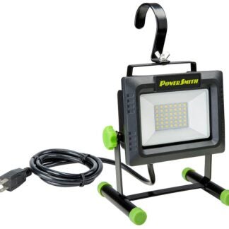 PowerSmith PWLS040H Work Light with Stand, 120 V, 35 W, 1-Lamp, LED Lamp, 4000 Lumens, 5000 K Color Temp