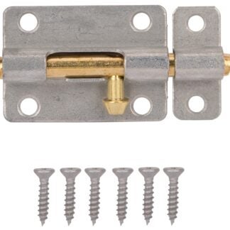 ProSource CL-192-PS Barrel Bolt, 0.31 Dia in Bolt Head, 3 in L Bolt, Brass Pin/Steel, Galvanized Zinc Plated