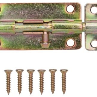 ProSource BH-101-PS Lockable Barrel Bolt, 0.31 Dia in Bolt Head, 4 in L Bolt, Steel, Satin Brass