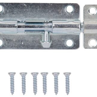 ProSource BH-103-PS Lockable Barrel Bolt, 0.31 Dia in Bolt Head, 4 in L Bolt, Steel, Zinc