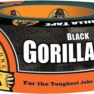 Gorilla 105629 Gorilla Tape, 30 yd L, 1.88 in W, Polyethylene Coated Cloth Backing, Black