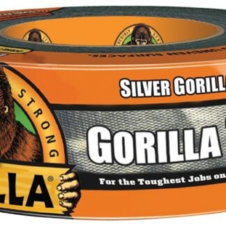 Gorilla 105634 Duct Tape, 30 yd L, 1.88 in W, Polyethylene Backing, Silver