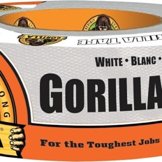 Gorilla 6025001 Duct Tape, 30 yd L, 2 in W, Cloth Backing, White