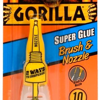 Gorilla 7510101 Super Glue Brush and Nozzle, Liquid, Irritating, Straw/White Water, 10 g Bottle