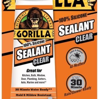 Gorilla 8190002 Silicone Sealant, Clear, -40 to 350 deg F, 2.8 oz Tube