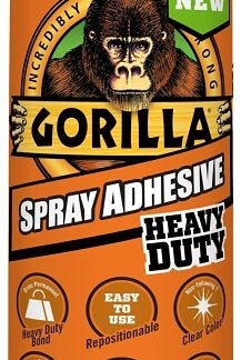 Gorilla 6341502 Spray Adhesive, Clear, 14 oz Bottle