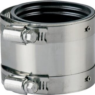 ProSource KJ-006 Coupling, 4 in, Cast Iron, Plastic or Steel to Plastic, Steel or Extra-Heavy Cast Iron Pipes