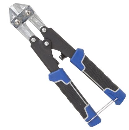 Vulcan JL-WD-01B Mini Bolt Cutter, 3 mm Cutting Capacity, Chrome-Molybdenum Steel Jaw, 8 in OAL, Black/Blue Handle