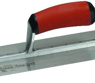 Marshalltown MXS66RED Finishing Trowel, 16 in L Blade, 4 in W Blade, Spring Steel Blade, Front Round End, Curved Handle