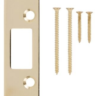 ProSource HSH-004-PS Security Door Latch Strike, Steel, Brass, 6 in H, 1-1/8 in W