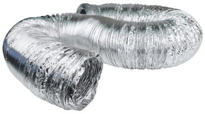 Dundas Jafine AF425 Flexible Duct, 25 ft L, Aluminum, Silver