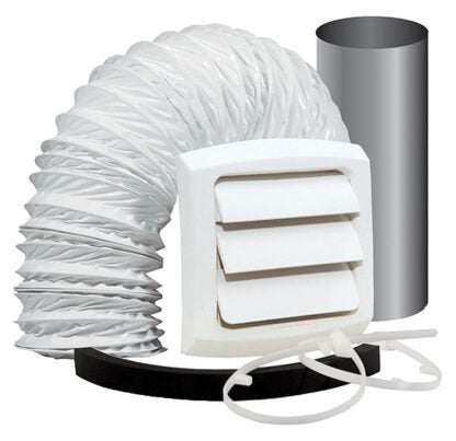 DUNDAS JAFINE ProVent EXWTZW Bathroom Fan Vent Kit, White, 5-Piece