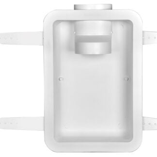 DUNDAS JAFINE DRB4XZW Dryer Vent Box, 20-1/2 in L, 17-1/2 in H, 4.8 in Vent Hole, Polystyrene, White