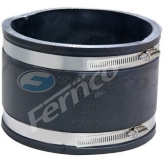 Fernco 1004-44 Flexible Coupling, 4 in, PVC Body, 4.3 psi Pressure