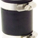 Fernco P1056-150 Flexible Coupling, 1-1/2 x 1-1/4 in, PVC, Black, 40 Schedule, 4.3 psi Pressure