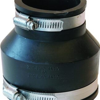 FERNCO P1056-32 Flexible Coupling, 3 x 2 in, PVC, Black, 4.3 psi Pressure