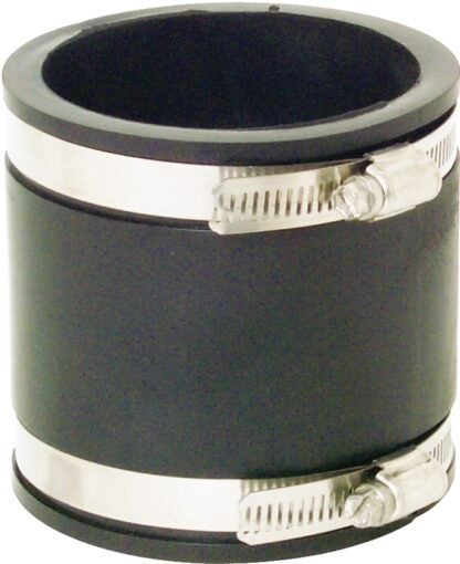 Fernco P1056-33 Flexible Coupling, 3 x 3 in, PVC, Black, 40 Schedule, 4.3 psi Pressure