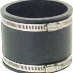 FERNCO P1056-44 Flexible Coupling, 4 in, PVC, Black, 4.3 psi Pressure