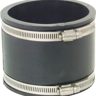 FERNCO P1056-44 Flexible Coupling, 4 in, PVC, Black, 4.3 psi Pressure