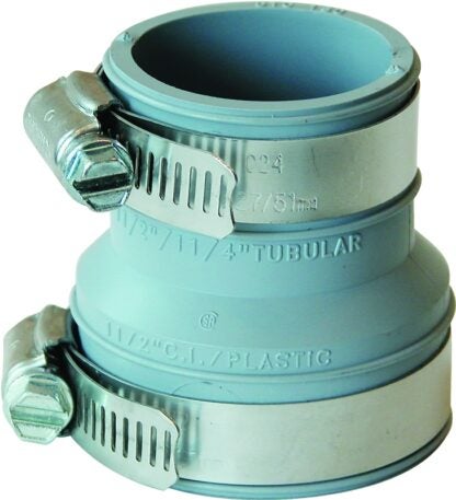 FERNCO PDTC-150 Drain Trap Connector, 1-1/2 in, PVC, 4.3 psi Pressure