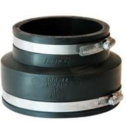 FERNCO P1006-44 Flexible Coupling, 4 x 4 in, PVC, Black, 4.3 psi Pressure